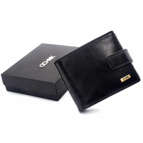 OCHNIK SL-191-99 czarny skórzany portfel męski